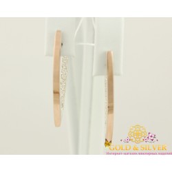 Серебряные серьги птички с золотой пластиной 049810